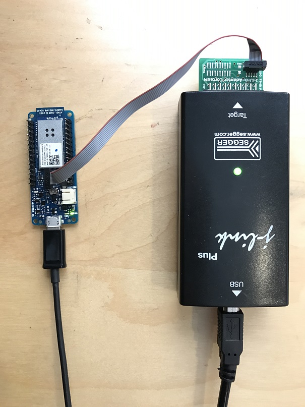 J-Link debug probe to MKR1000